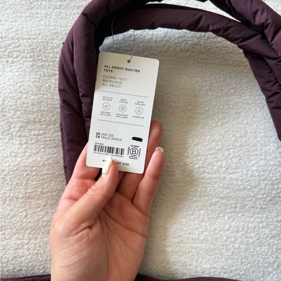 Athleta Quilted Tote Bag in Dark Purple - Picture 6 of 7